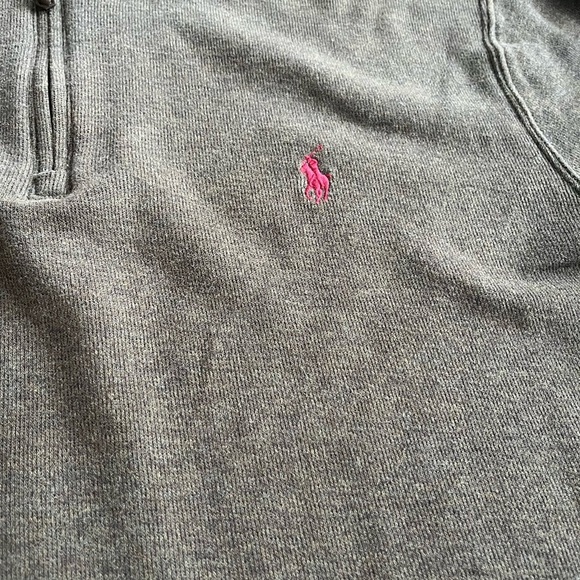 Polo Ralph Lauren 1/4 Zip Estate Rib Sweater Brown Size L - Picture 2 of 8